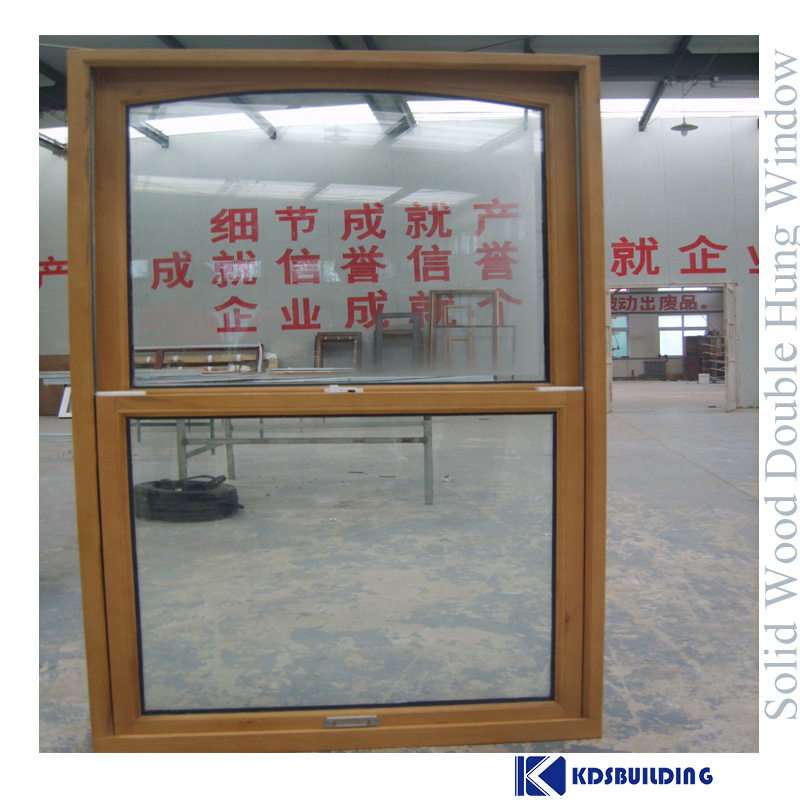 Double glazed glass door french double hung wooden wood windows