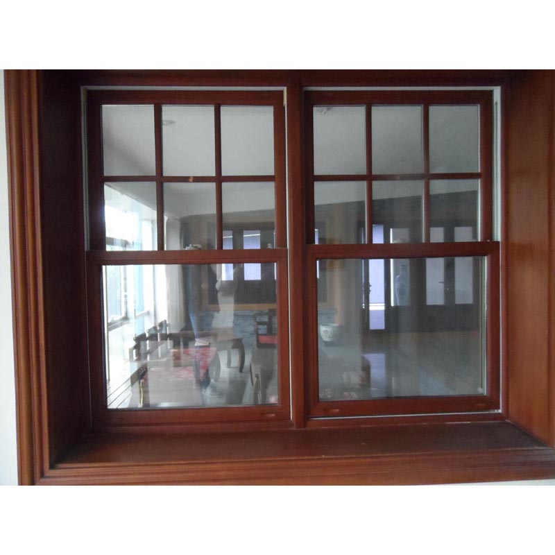 Double Glazing Double Hung French Grill Design Wood Window