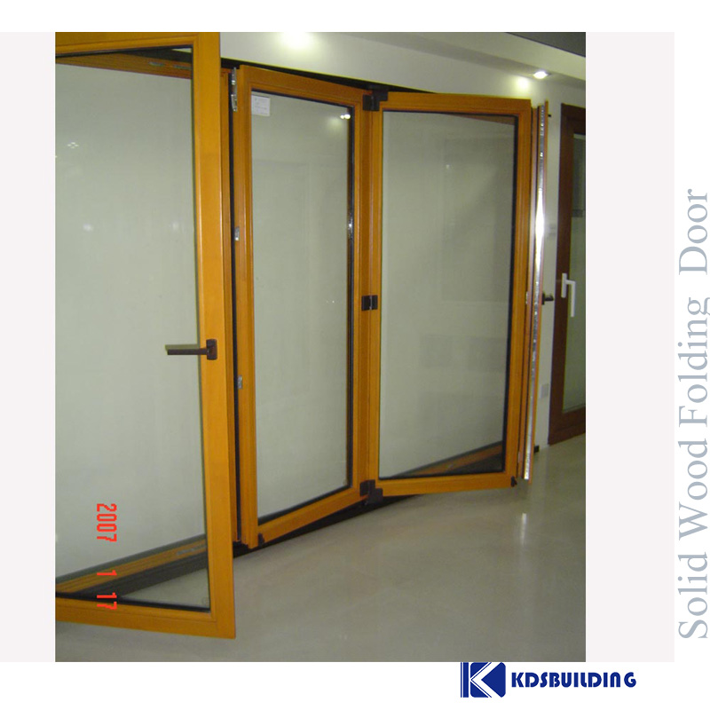 Solid wood folding type external french doors