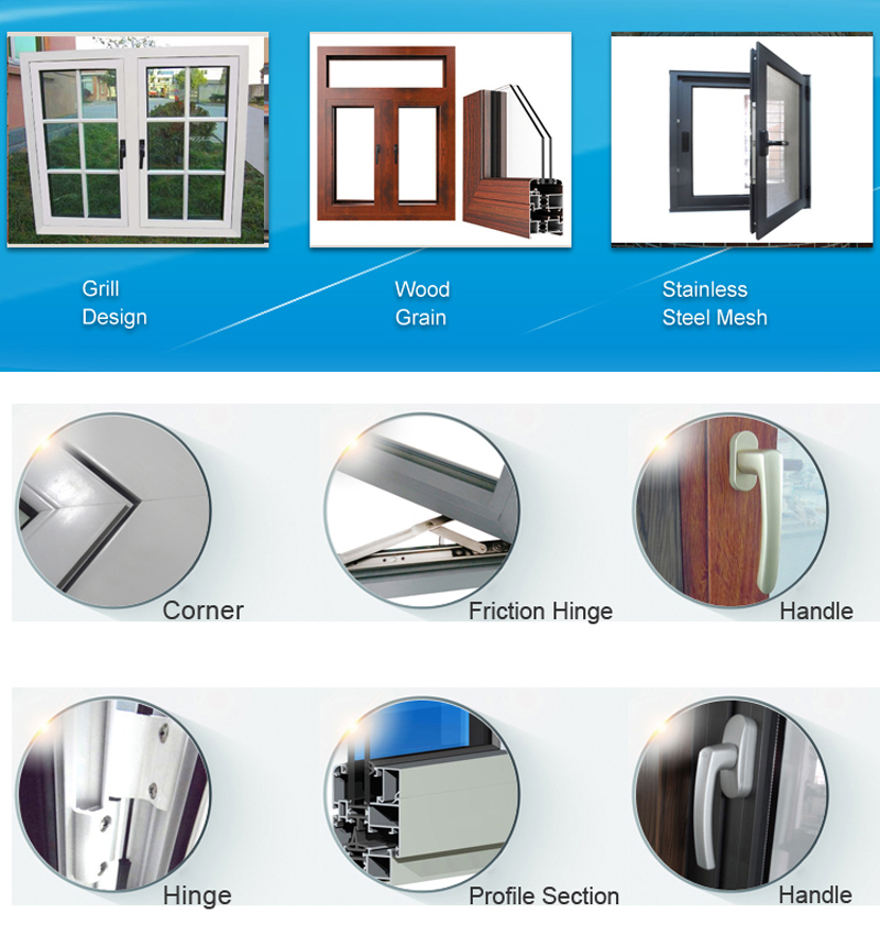 Australia standard aluminium casement glass window