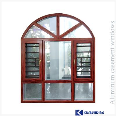 aluminum arch window with grid