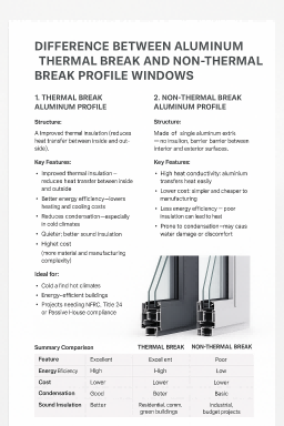 difference between aluminum thermal break profile window and non-thermal break profile window